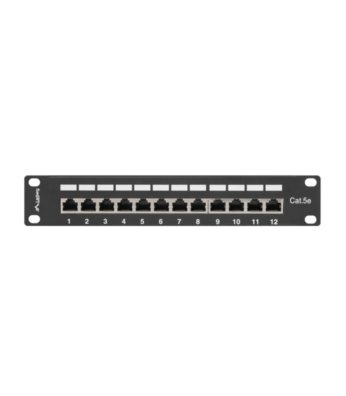 Patch panel lanberg 12 puertos 1u cat.5e 10 pulgadas blindado negro