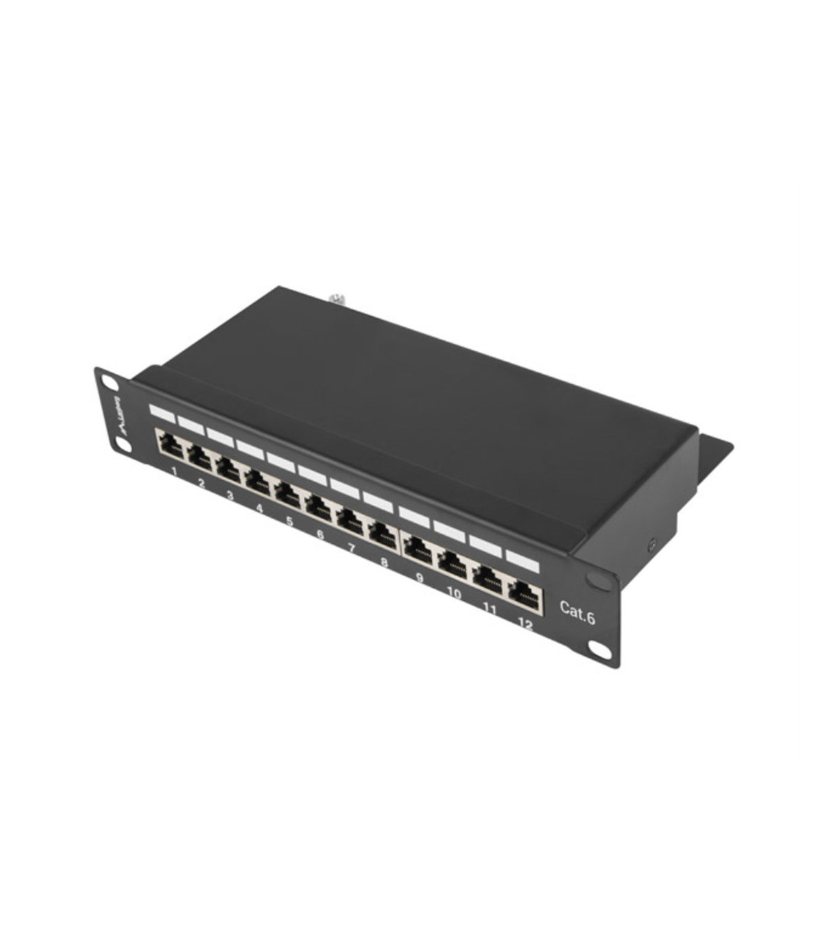 Patch panel lanberg 12 puertos 1u cat.6 10 pulgadas blindado negro