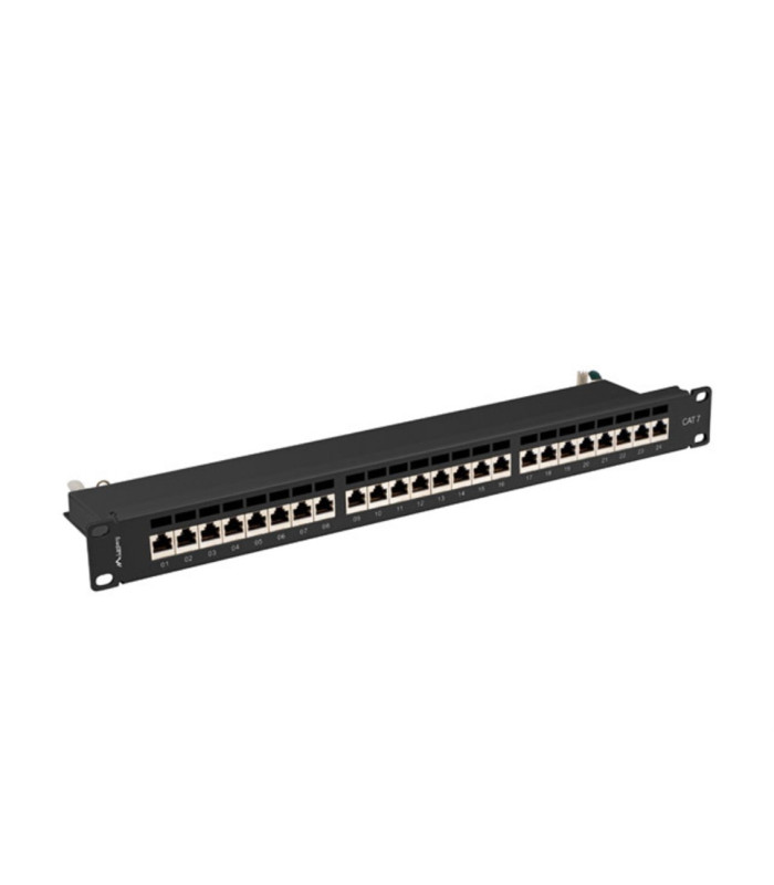 Patch panel lanberg 24 puertos 1u cat.7 ftp 19 pulgadas negro