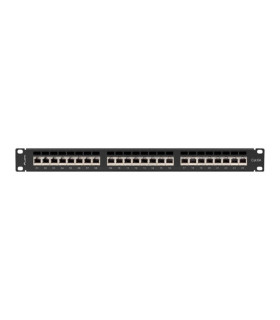 Patch panel lanberg 24 puertos 1u cat.6a ftp 19 pulgadas negro