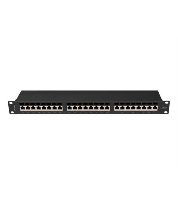 Patch panel lanberg 24 puertos 1u cat.6a ftp 19 pulgadas negro