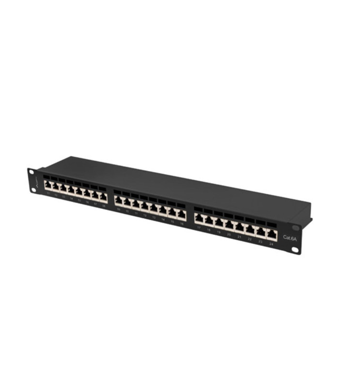 Patch panel lanberg 24 puertos 1u cat.6a ftp 19 pulgadas negro