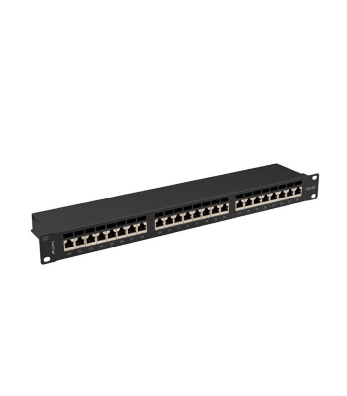 Patch panel lanberg 24 puertos 1u cat.6a ftp 19 pulgadas negro