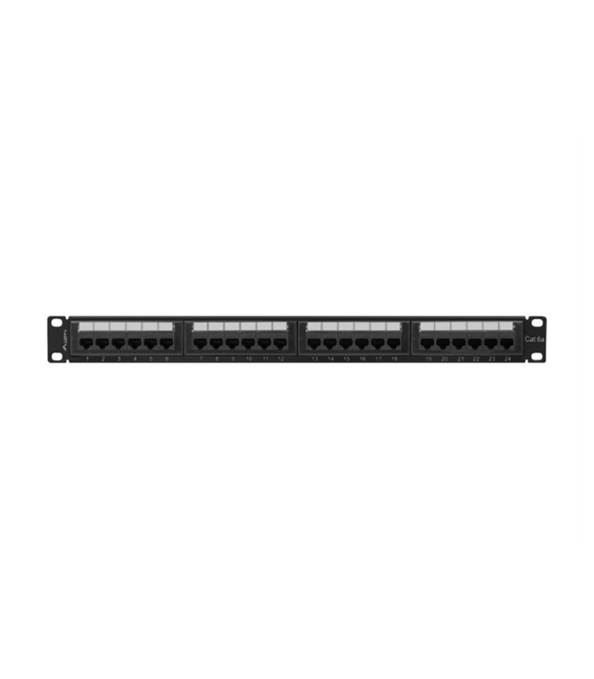 Patch panel lanberg 24 puertos 1u cat.6a utp 19 pulgadas negro