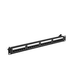 Patch panel lanberg 24 puertos 1u cat.6a utp 19 pulgadas negro