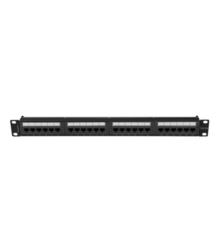 Patch panel lanberg 24 puertos 1u cat.6a utp 19 pulgadas negro