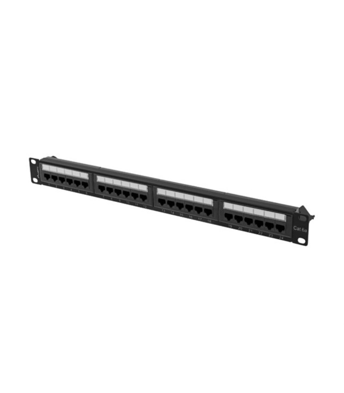 Patch panel lanberg 24 puertos 1u cat.6a utp 19 pulgadas negro