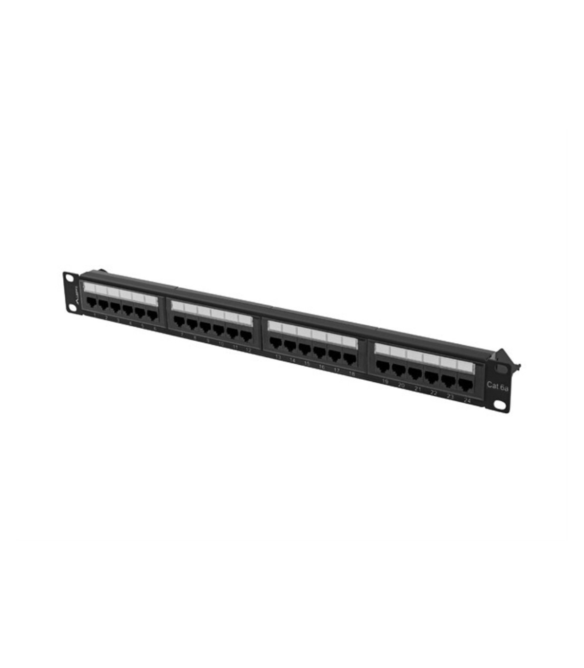 Patch panel lanberg 24 puertos 1u cat.6a utp 19 pulgadas negro