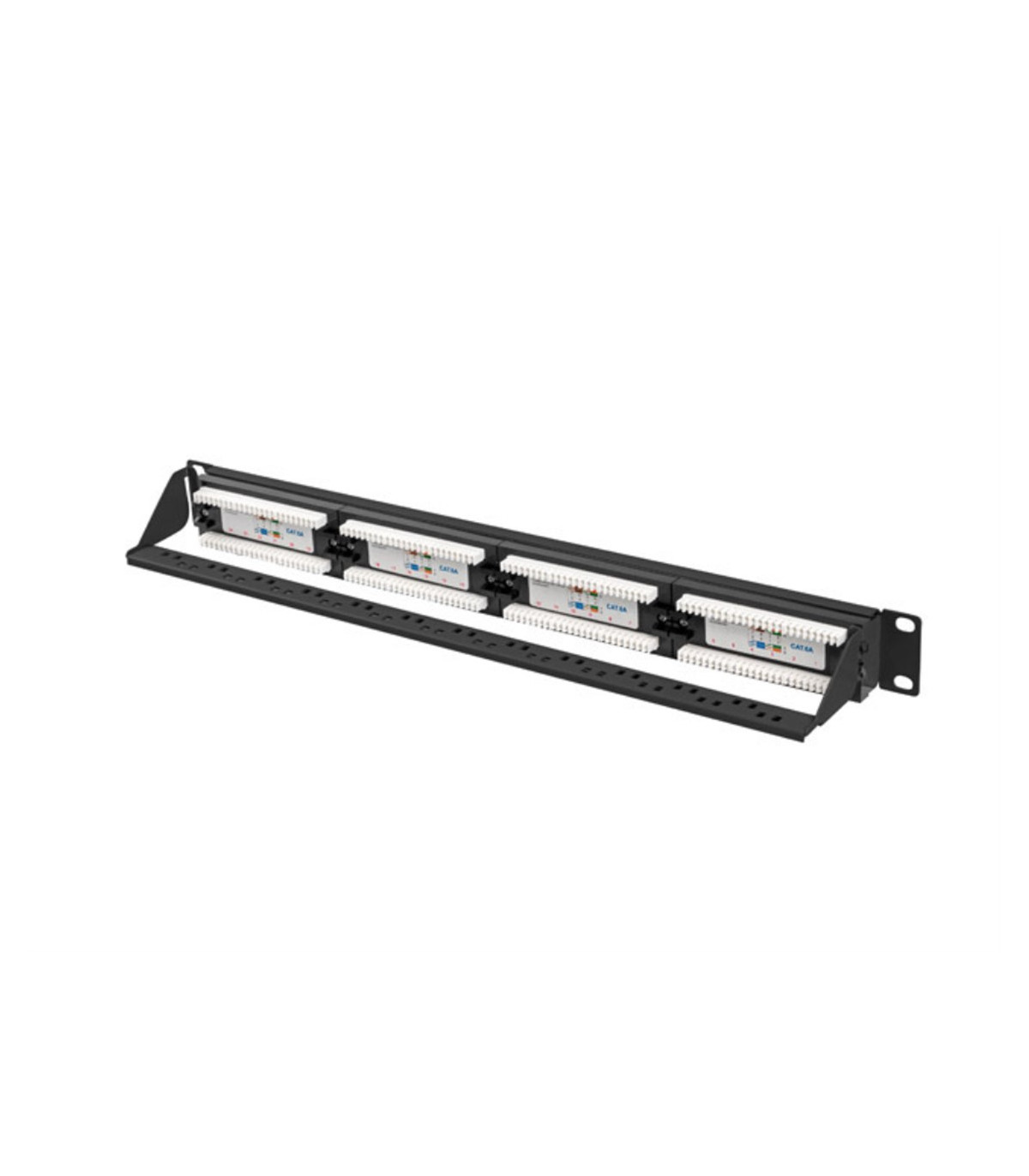 Patch panel lanberg 24 puertos 1u cat.6a utp 19 pulgadas negro
