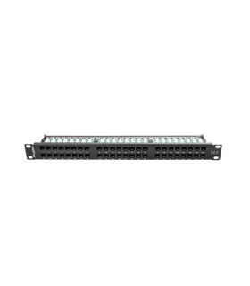 Patch panel lanberg 48 puertos 1u cat.6 19 pulgadas negro