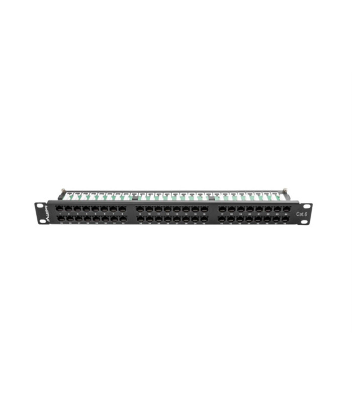 Patch panel lanberg 48 puertos 1u cat.6 19 pulgadas negro