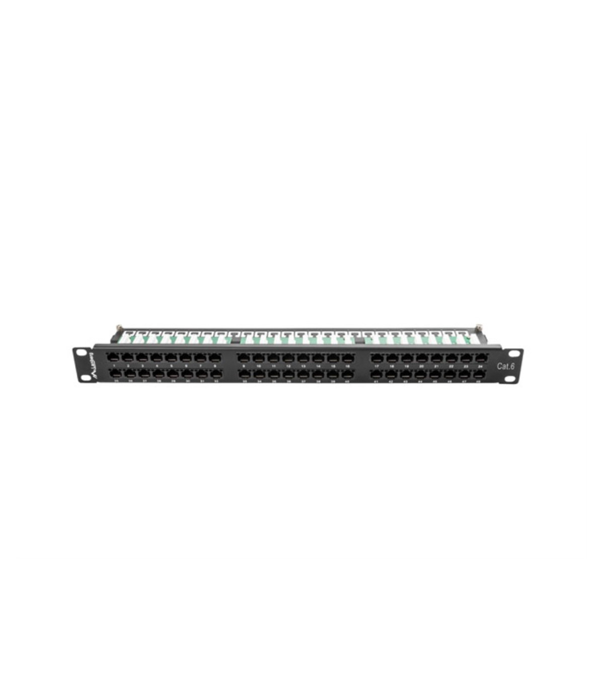 Patch panel lanberg 48 puertos 1u cat.6 19 pulgadas negro