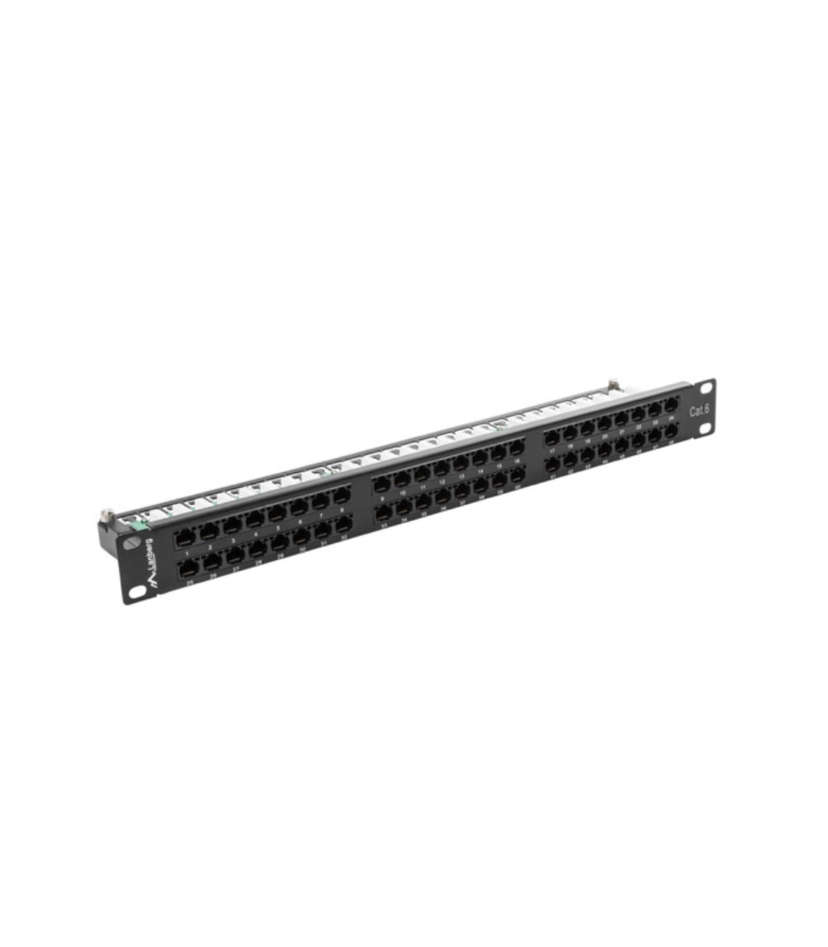 Patch panel lanberg 48 puertos 1u cat.6 19 pulgadas negro