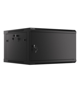 Armario lanberg mural rack 19 pulgadas 6u -  600x600 negro
