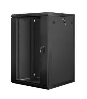 Armario lanberg mural rack 19 pulgadas 18u - 600x600 negro