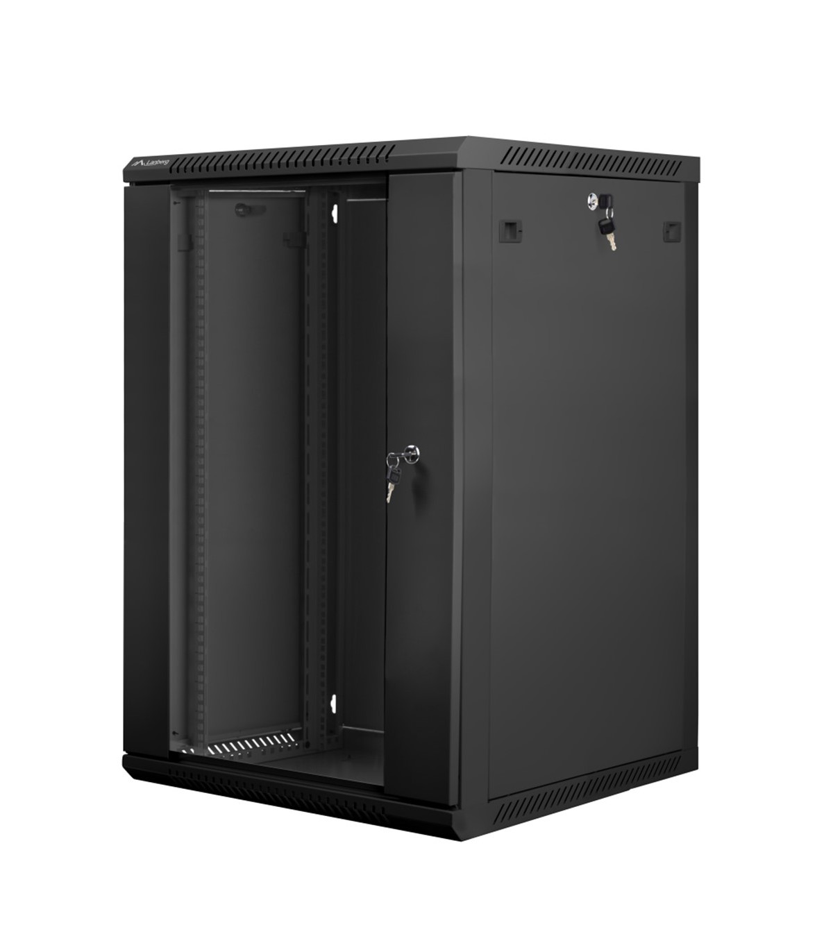 Armario lanberg mural rack 19 pulgadas 18u - 600x600 negro