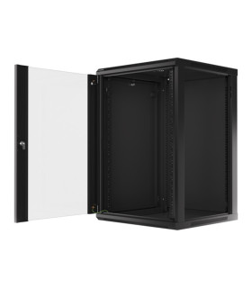 Armario lanberg mural rack 19 pulgadas 18u - 600x600 negro