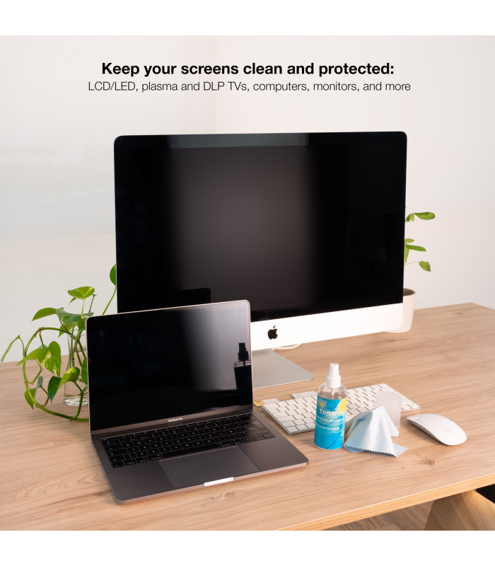Kit spray tooq limpiador pantallas + paño microfibra