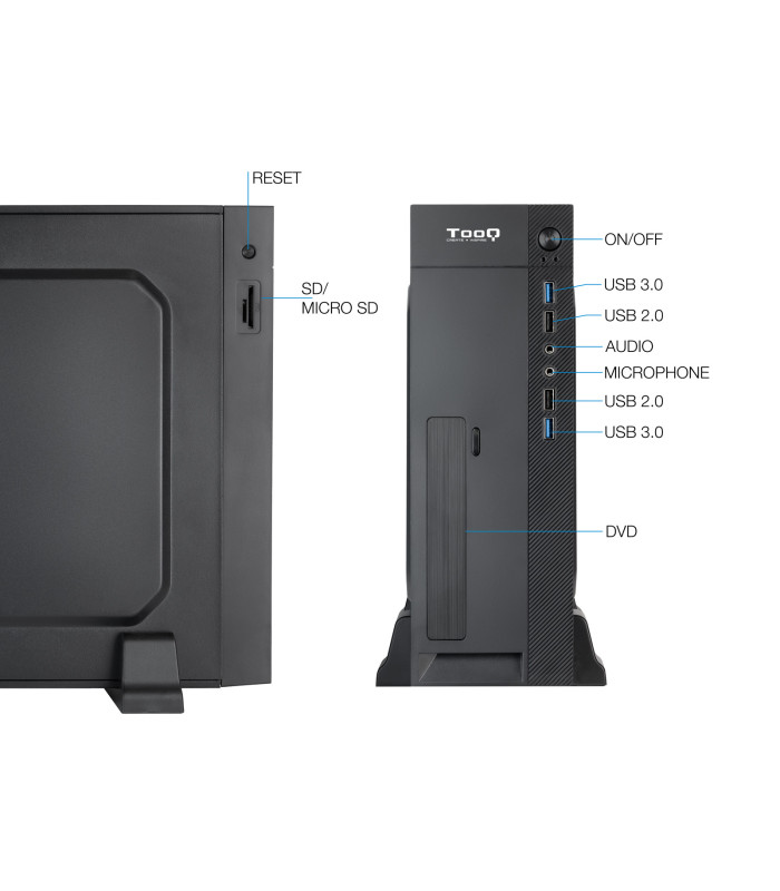 Caja ordenador tooq slim matx tqc - 3008u3cd 500w lector tarjetas