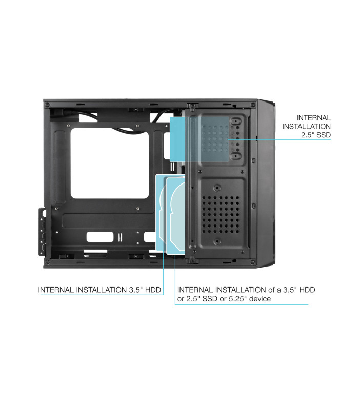 Caja ordenador tooq slim matx tqc - 3008u3cd 500w lector tarjetas