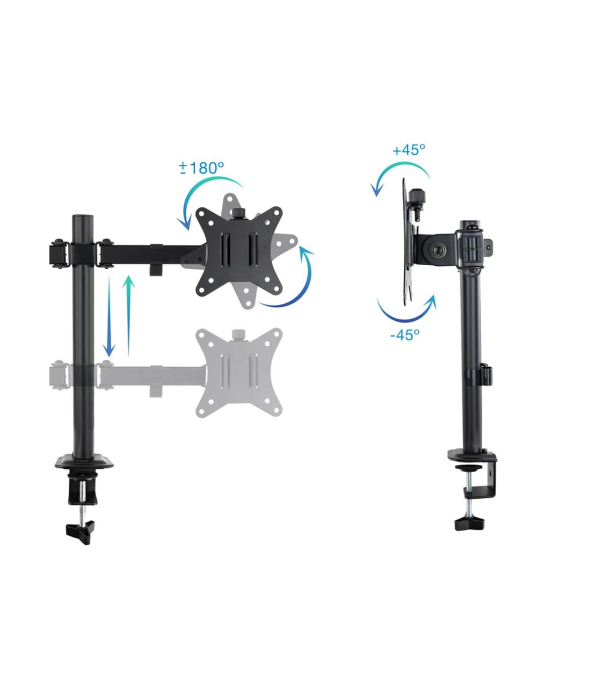 Soporte mesa tooq hasta 27 pulgadas vesa 100 x 100 max 8kg - brazo