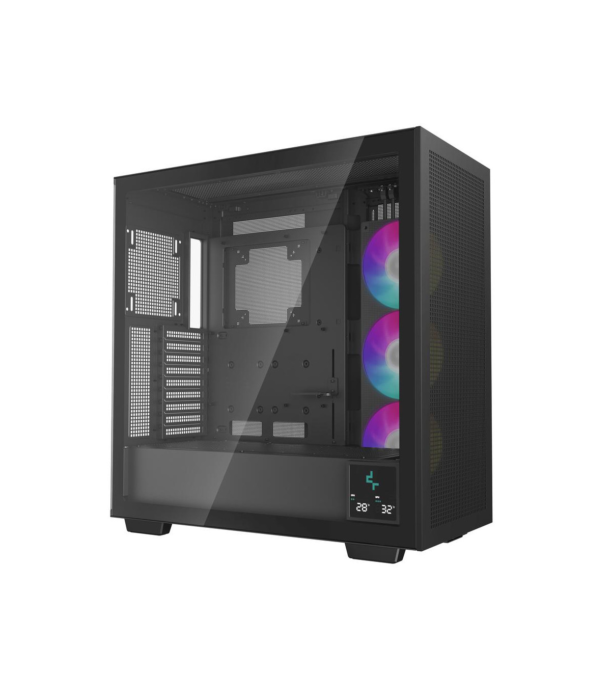 Caja ordenador gaming deepcool e - atx morpheus argb cristal templado negro