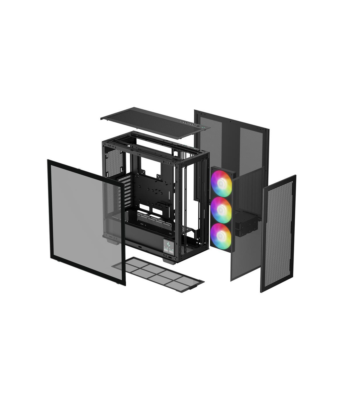 Caja ordenador gaming deepcool e - atx morpheus argb cristal templado negro