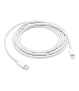 Cable usb tipo c a lightning apple 2m - macho - macho - blanco