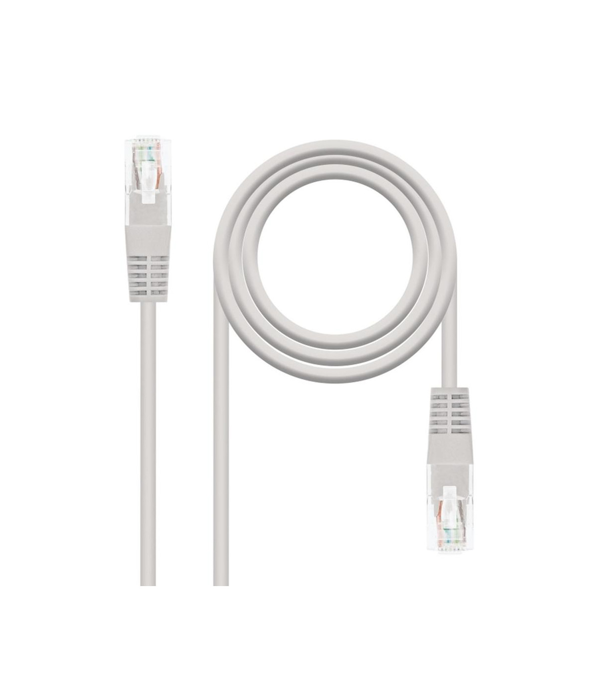 Cable red nanocable latiguillo rj45 utp cat5 0.5m gris