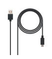 Cable usb tipo c a usb tipo a nanocable 0.5m - macho - macho - negro