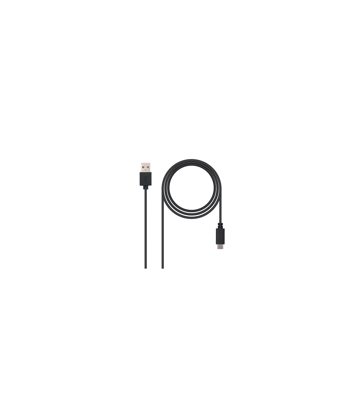 Cable usb tipo c a usb tipo a nanocable 0.5m -  macho - macho -  negro