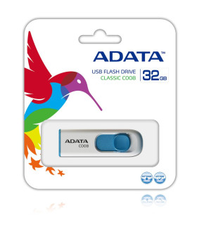 Memoria usb 2.0 adata c008 32gb blanco - azul