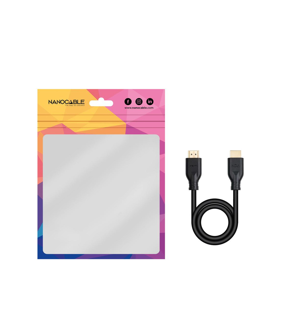 Cable hdmi v2 nanocable 1.m negro -  macho - macho 4k@60hz 18gbps ccs