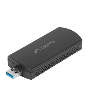 Adaptador red lanberg usb wifi ax3000 tri - banda 2x antenas internas