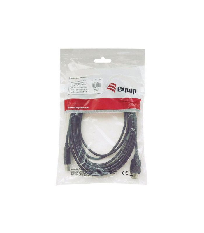 Cable usb 2.0 a usb tipo b equip 2m -  macho - macho -  negro