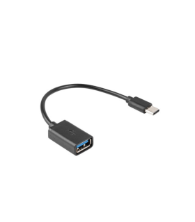 Adaptador usb tipo c a usb tipo a lanberg 15cm - macho - hembra - negro