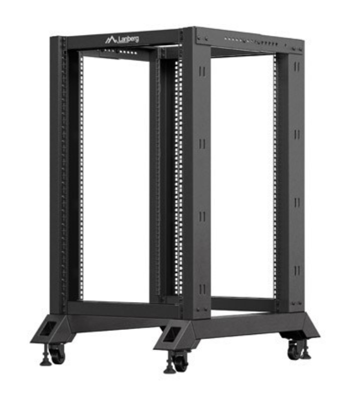 Armario lanberg abierto rack 19 pulgadas 18u -  600x800 negro