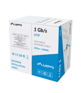Bobina 1gb - s lanberg u - utp rj45 solido cca awg23 305m  azul