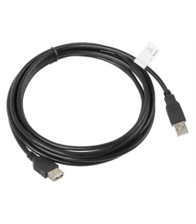 Cable alargador lanberg usb 2.0 macho - hembra -  3m - negro