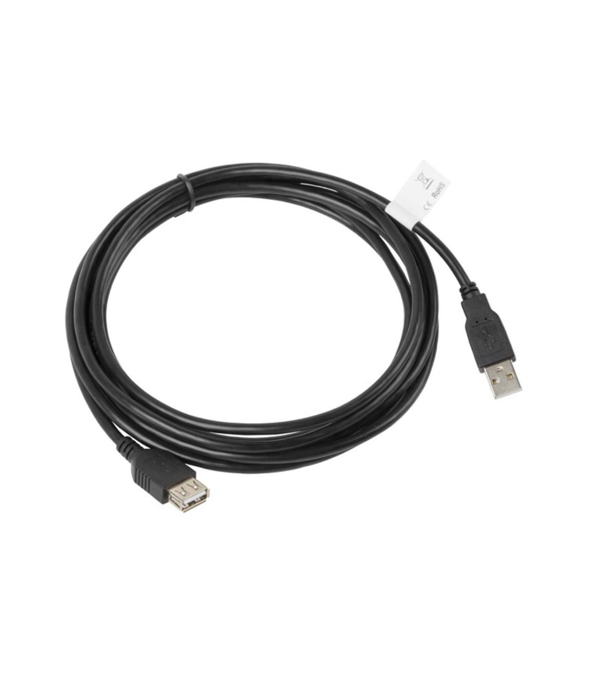 Cable alargador lanberg usb 2.0 macho - hembra -  3m - negro