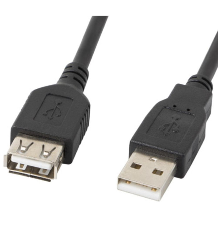 Cable alargador lanberg usb 2.0 macho - hembra -  3m - negro