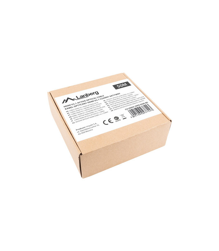 Cable hdmi aoc lanberg v2.1 m - m optico activo 8k 60hz 50m negro