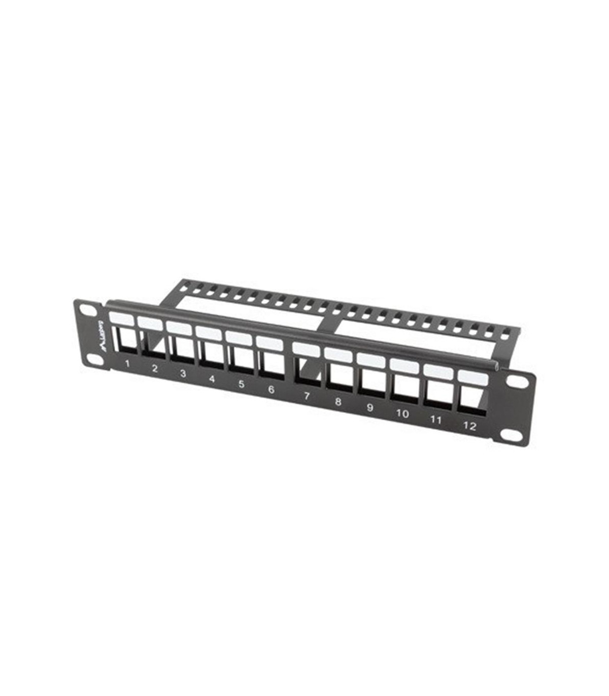 Patch panel lanberg 12 puertos 1u organizador modulos keystone negro