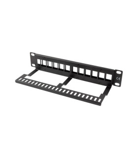 Patch panel lanberg 12 puertos 1u organizador modulos keystone negro