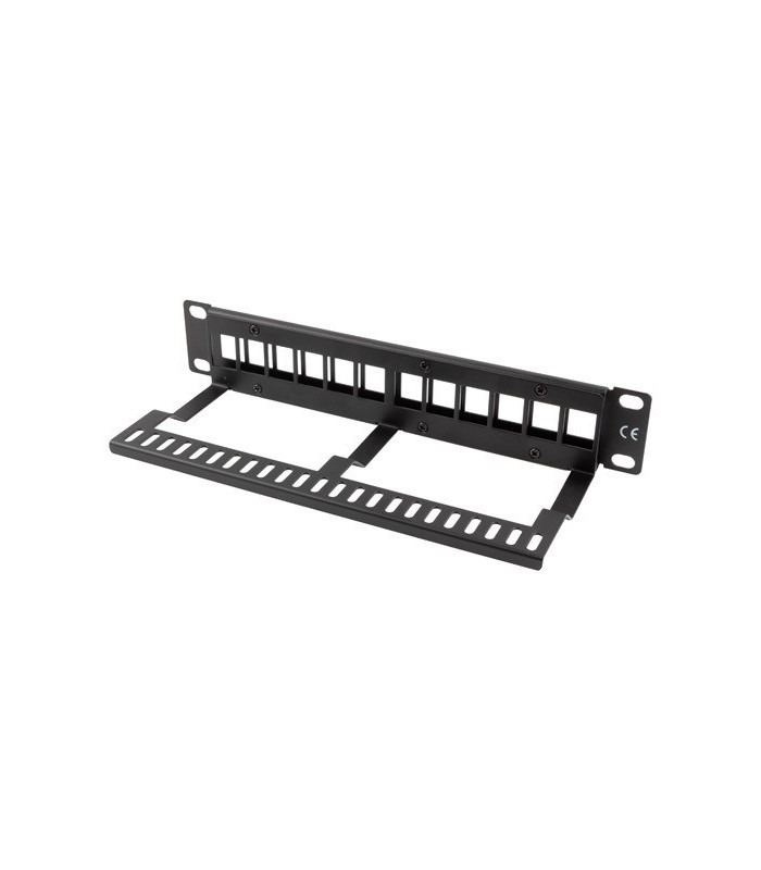 Patch panel lanberg 12 puertos 1u organizador modulos keystone negro
