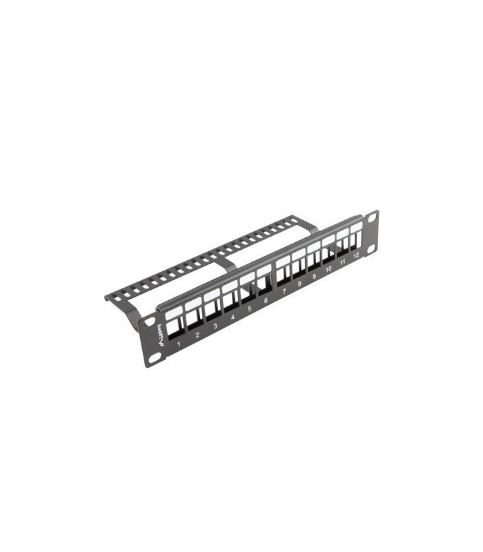 Patch panel lanberg 12 puertos 1u organizador modulos keystone negro