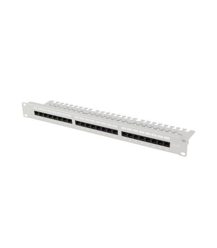 Patch panel lanberg 24 puertos 1u 19 pulgadas cat.6a utp con organizador cables gris