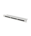 Patch panel lanberg 24 puertos 1u 19 pulgadas cat.6a utp con organizador cables gris
