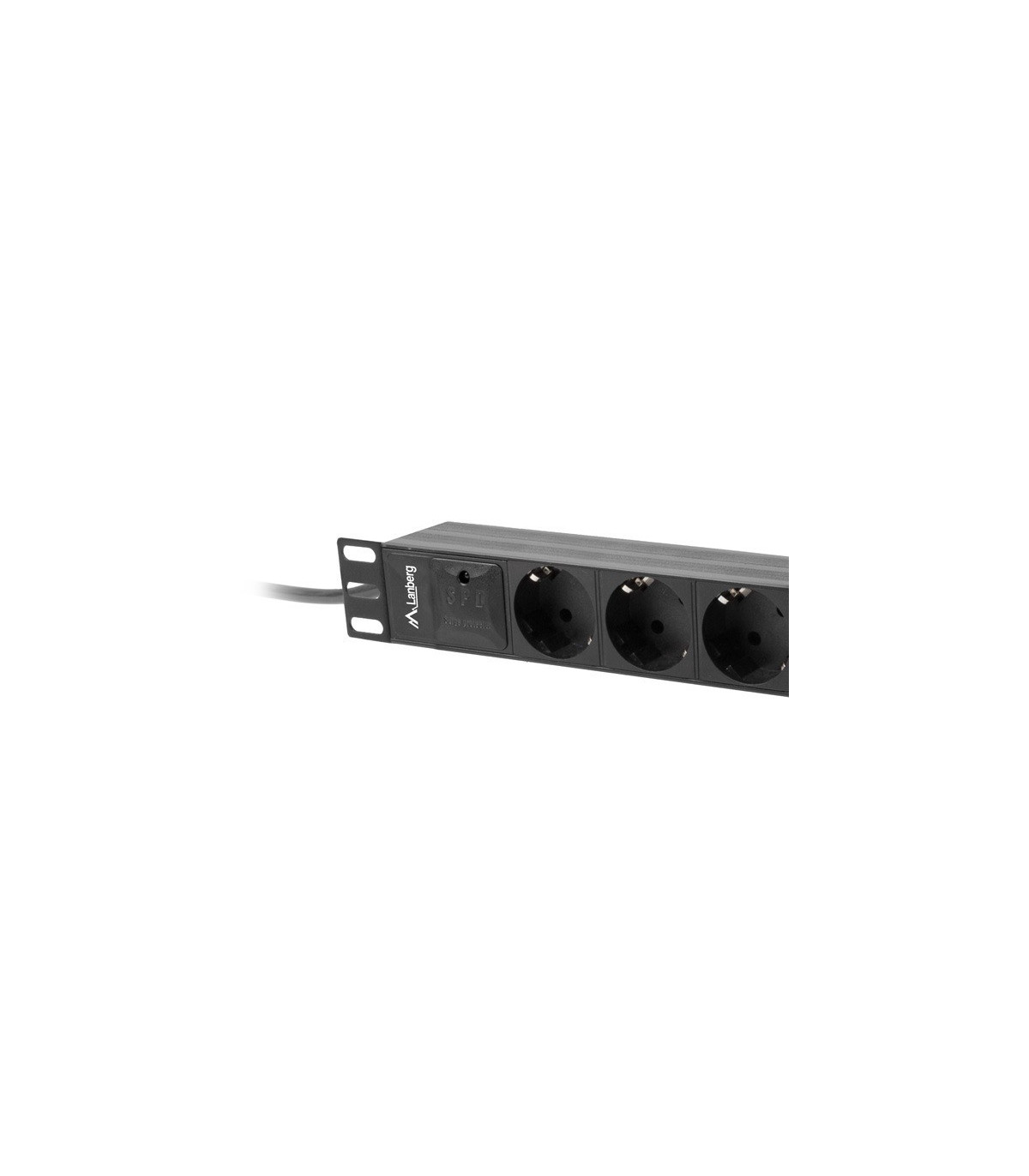 Regleta lanberg 1u 16a 3x schuko rack 10 pulgadas 2m negro