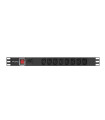 Regleta lanberg 1u 16a rack 19 pulgadas 8x socket iec c13 negro 2m